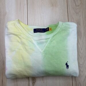 Polo Ralph Lauren Men Colorful Vertical Striped  Fleece Pullover Sweater Small